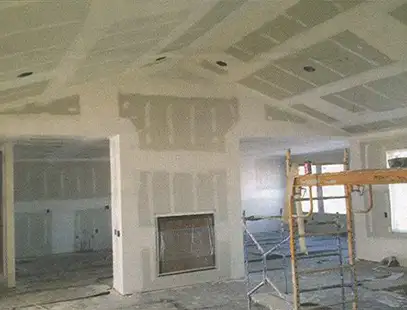 Tyler Painting and Drywall Co. - huge remodeling project, drywall stage completed, fireplace included - Fairview Heights, IL