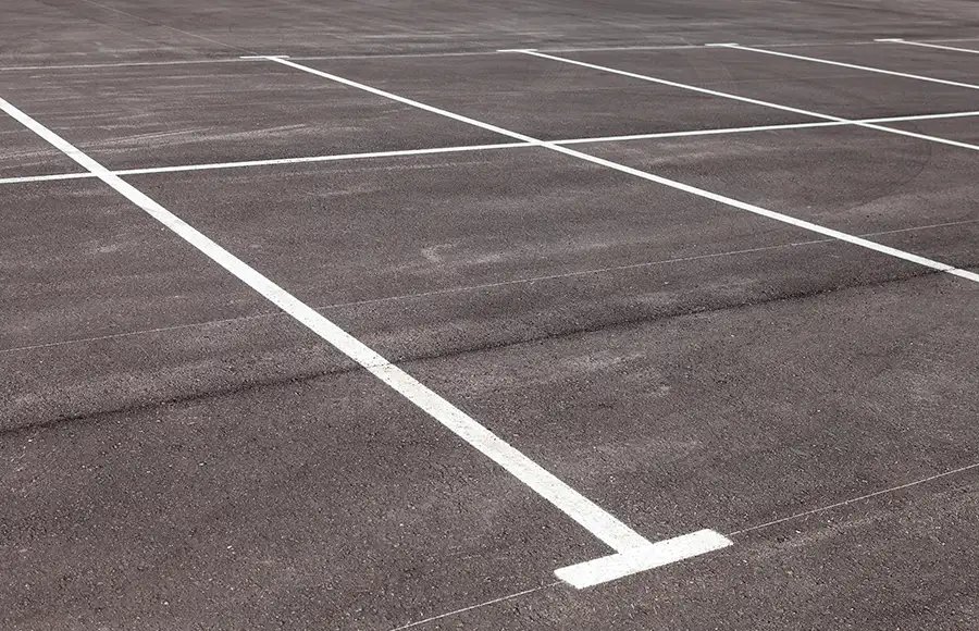 Clean, pressure washed parking lot with clean, clear white lines - Fairview Heights, IL